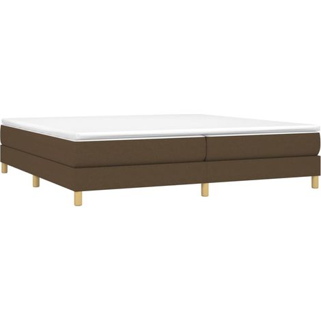 Estructura de cama con somier tela marrón oscuro 200x200 cm vidaXL