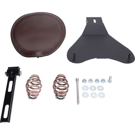 Motorrad-Solositz mit Federunterstützung, robuste Kunstlederstütze, universell passend für Retro Brown (1/5)