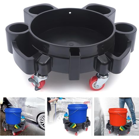 Chariot à Seau de Lavage Auto Robuste, 5 Roues, Chariot Roulant Durable pour Seau, Idéal pour Détailing, Cirage et Entretien Auto (1/5)