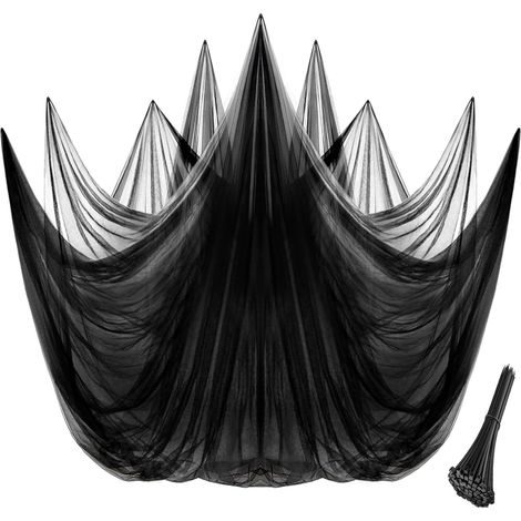 Moustiquaire d'extérieur au mètre - Maille Fine - Protection Contre Les Insectes et Les Oiseaux - pour pavillon, terrasse, Balcon, Camping - Noir - 3 x 6m (1/5)