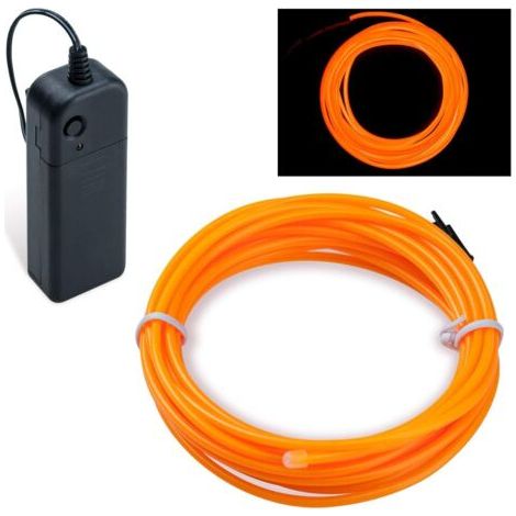 Guirlande Lumineuse LED, Neon Flexible Lumineux Décoration à piles pour Fête/Noël/Anniversaire/Soirée/Mariage, 3 Modes Éclairage , Imperméable Pour Intérieur (Jaune, 5M) (1/5)
