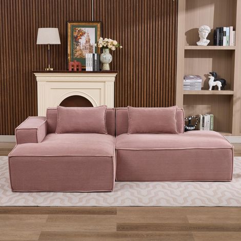 Canapé économique en textile de 235 cm de large avec deux coussins et une trousse - canapé moderne, simple et confortable, idéal pour les petits salons, appartements et bureaux (1/5)