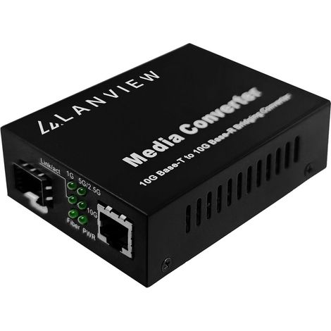 Convertitore multimediale RJ45 non convertito Lanview da 10GBase-T a SFP+ 10GBase-X, LVN-MED-SFP+-10GB-X
