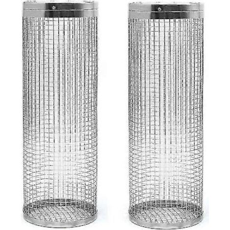 2 Pcs Rolling Grilling Baskets - Best Grill Basket Ever, Stainless Steel Round Grill Net (1/5)