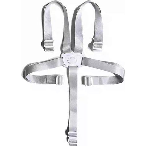 Ceintures de sécurité pour chaise haute, harnais de sécurité 5 points pour enfants, convertible pour chaise haute/selle/poussette (1/5)