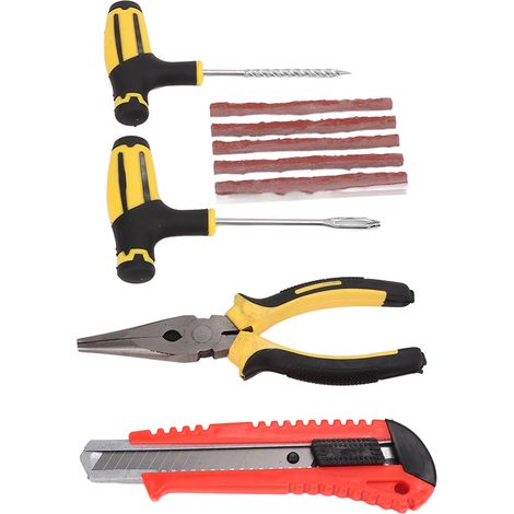 Kit réparation pneu 6 pièces outil auto moto vélo camion SUV RV avec boîte (1/5)