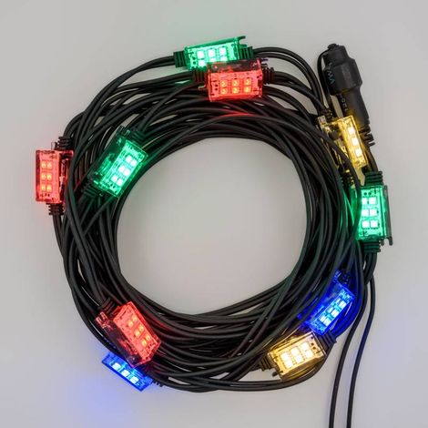 Guirlande stroboscopique 10 lampes multicolore flash prolongeable 230V IP44 professionnelle Lotti (1/5)