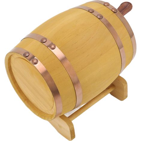 Tonneau à vin en pin 750ml, fût de chêne pour boissons, barrique de table en bois, contenant 750ml (1/5)