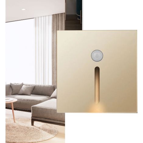 LED-Nachtlicht mit ABS-Bewegungssensor, kleine LED-Induktionslampe für Flur und Nachttisch, Gold (1/5)