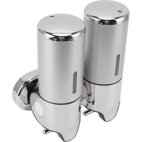 Doppeltes Wandseifenspender-Set für Shampoo und Duschgel, ideal für Hotels, Badezimmer und den privaten Gebrauch. (1/5)