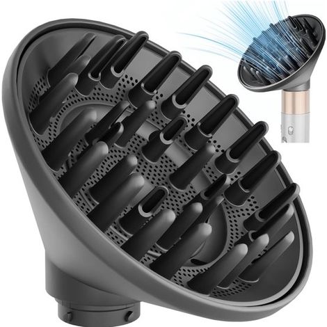 Diffusor für Dyson Airwrap Styler HS05, HS03 und HS01, Universal-Stylingkopf, Schwarz (1/5)