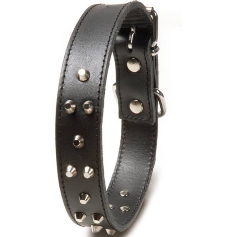 Collier 4 x 48,5-57,5 cm: Collier en cuir de veau avec clous pour chiens (1/2)