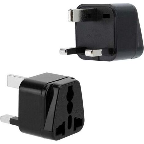 Adaptateur de prise noir Ulisem2x - Lot de 2 adaptateurs de voyage de type G pour l'Allemagne, l'Italie, l'Espagne et la France - Convertisseur (1/4)