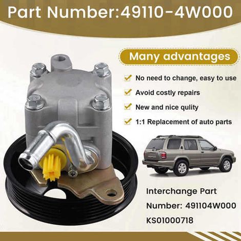 Part number 491104W000 is suitable for the Nissan Infiniti 49110-4W000 power steering pump assembly. (1/5)