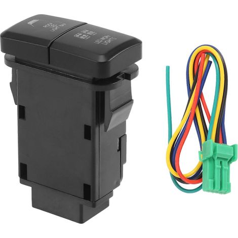 Barra de luz LED doble de 12 V para coche, azul/verde, con botón pulsador de encendido/apagado para Toyota Prado, Reiz, Hilux y Land Cruiser. (1/5)