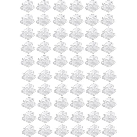 Pack of 60 Cable Clips, Electrical Cable Fixing, Self-Adhesive Cable Holders, Cable and String Light Fixing, for Walls and Offices (1/5)