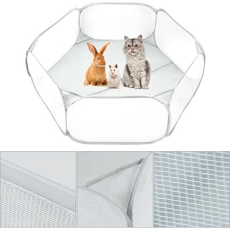 Pet Playpen, Foldable Pet Enclosure for Guinea Pigs, Rabbits, Hamsters, Cats, Dogs (1/2)