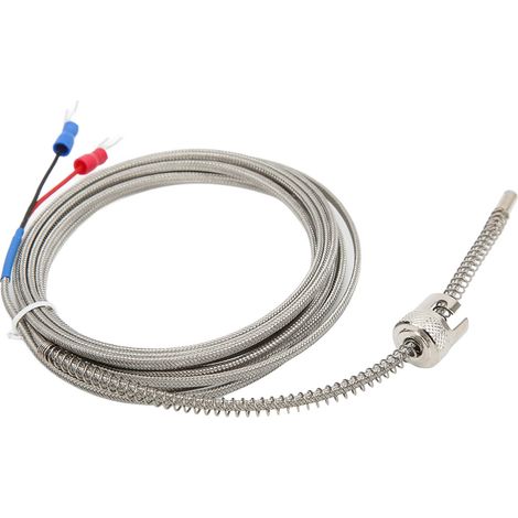 Sonde de température thermocouple de type K, robuste, résistante aux interférences et à la corrosion, de 3 mètres de long. (1/5)