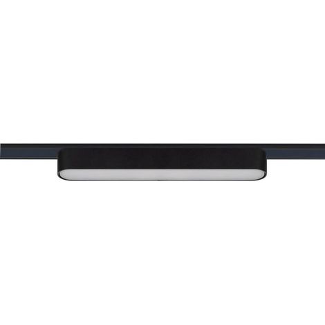Foco carril SNOW SLIM 252mm 48V, 12W, 90º, negro, Blanco cálido