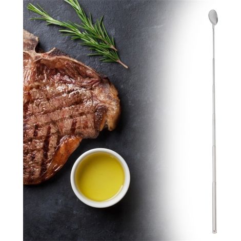 Ausziehbarer Edelstahl-Teleskop-Rührlöffel, 62 cm lang, für Grillgeschirr (1/5)