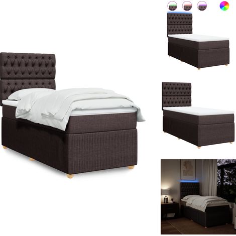 Sommier à lattes de lit avec matelas Marron foncé 80x200 cm - Sommier À Lattes De Lit - Sommiers À Lattes De Lit - Lit - Meuble De Chambre À Coucher (1/5)