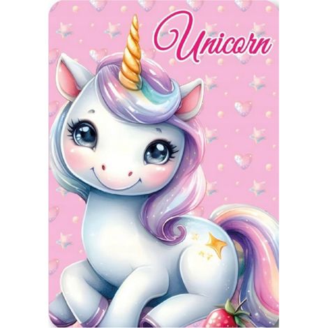 Manta polar de unicornio 100x140 Cálida y suave para niños