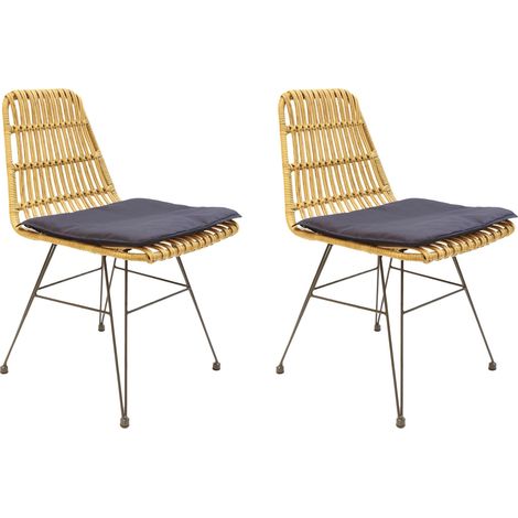 Chaise intérieure extérieure avec galette Surabaya Bois naturel (1/5)