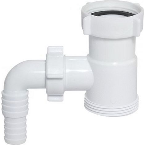 Raccord d'égout 6/4' avec entrée pour lave-vaisselle – Matériau plastique – Compatible siphon et machine à laver – Aniplast (1/2)