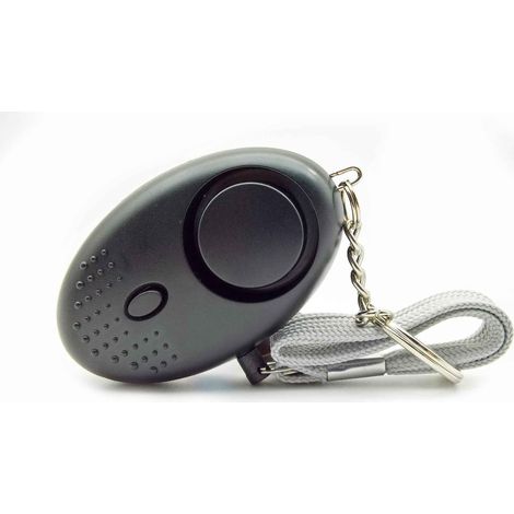 Persönlicher Alarm, Schlüsselanhänger mit LED-Licht, Notfallalarm für Kinder und Senioren, 1 Stück (Schwarz)