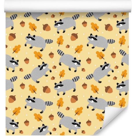 Papier peint Renards Crème et Or pour Salon et Chambre 50x1000 cm (1/5)