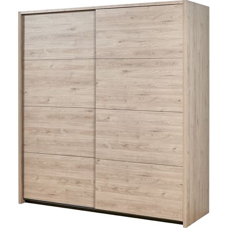 Armoire adulte contemporaine 203 cm chêne clair Violetta (1/5)