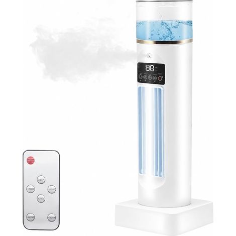 Mini climatiseur mobile, refroidisseur d'air sans fil à 6 niveaux avec réservoir d'eau de 230 ml, refroidissement rapide 3S, télécommande sans contact, minuterie 6H, humidificateur, silencieux de (1/5)