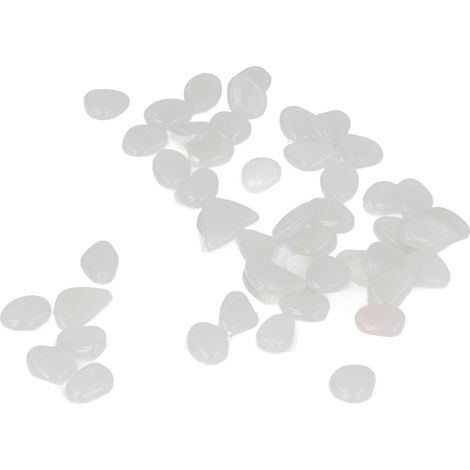 Pierres lumineuses extérieures colorées pour allées de jardin, sentiers et cours - 200 galets fluorescents blancs par sac