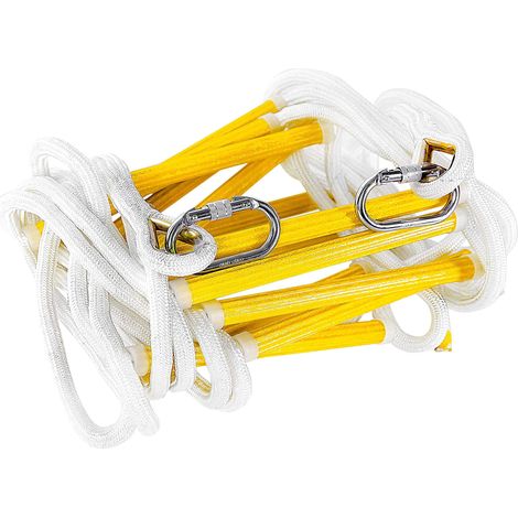 Échelle de Corde D'évacuation d'urgence 8m - Échelles de Corde de Sécurité Résistantes à la Flamme 3 étages avec Mosquetones Capacité de Charge jusqu'à 900 kg - Échelles de Sécurité 8 Meter (1/5)