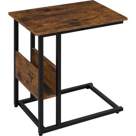 Table d’appoint en forme de C, petite table basse, table d’appoint étroite, table pour ordinateur portable (table uniquement) (1/5)