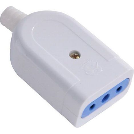 Toma de corriente recta 10A+T Blanco Syntesy 00346