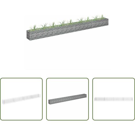 Bordure de jardin - Lit surélevé à gabion Acier galvanisé 360x30x30 cm (1/5)