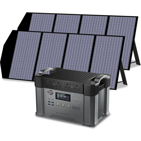 ALLPOWERS S2000 Pro MPPT Solar Generator with 2  140W Folable Solar Panel Included, 2400W 1500wh Portable Power Station, Solar Mobile Battery Pack for Outdoor RV Camping, Home Emergency, Travel (1/5)