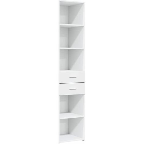 Aparador buffet cómoda mueble mueble de almacenamiento organizador cocina salón salón alto 40 x 42,5 x 185 cm madera contrachapada blanco 020032450