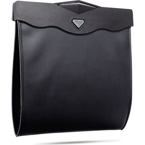 CSPARKV 1pc Noir Suspendre poubelle voiture interieur, Poubelle de voiture avec ouverture magnétique à accès rapide, Cuir PU imperméable, accessoire voiture pour siège arrière de voiture (1/5)