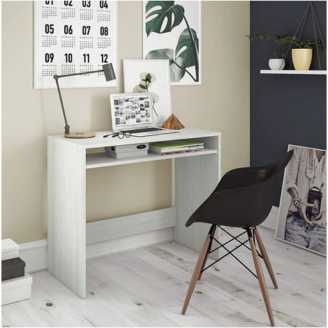 Alpes Scrivania Porta PC Bianca - Pratica per Piccoli Spazi 79 cm (1/5)