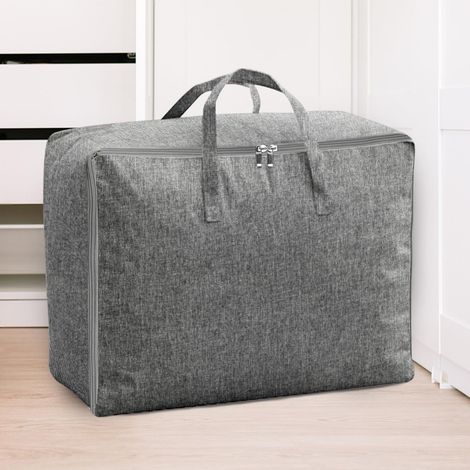 Grand sac de rangement pliable de 105 l avec poignée - Imitation chanvre imperméable - Sacs de déménagement durables pour literie, surmatelas, couvertures, couettes et oreillers (1/5)