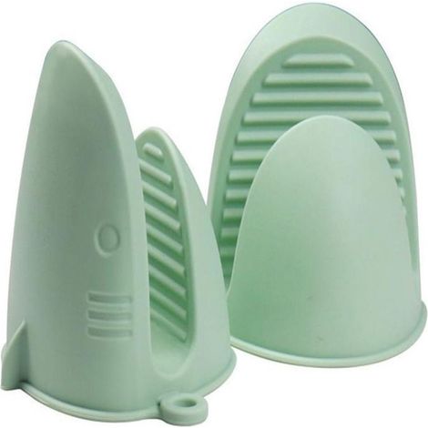 Gants de cuisine - Pince anti-brûlure en silicone - Four-micro-ondes - Résistant à la chaleur - 1 paire - Noir (1/5)
