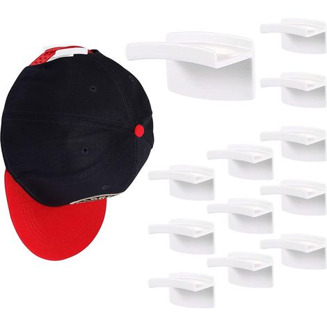 Set di 12 ganci autoadesivi per cappelli - Organizzatore minimalista per cappelli da parete - Ganci per riporre i cappelli (1/5)
