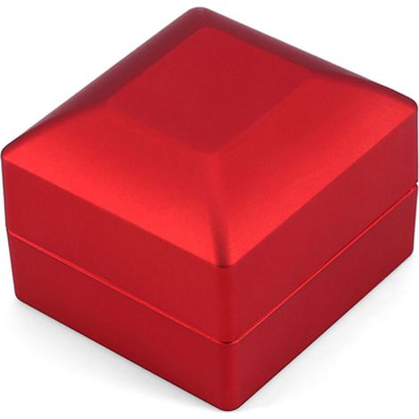 Scatola porta anelli illuminata a LED, espositore per gioielli, regalo rosso, alla moda -Crezuo