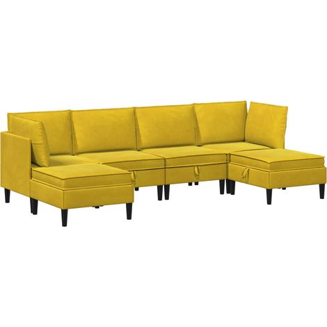 Set di mobili per il soggiorno 6 pz Giallo Velluto vidaXL