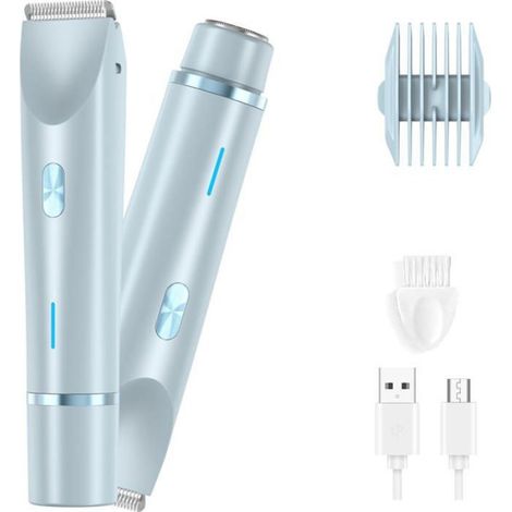 Tondeuse rasoir femme - Lot 1, Bleu, 2025 électrique 2-en-1 sûr étanche IPX7 - Tondeuse Aucunely (1/5)