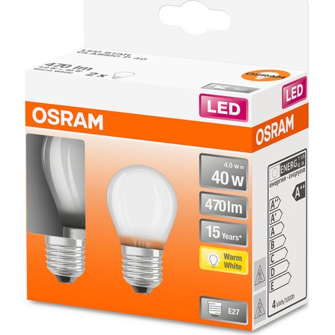 Sphärische Glas-LED 4W E27 Warmweiß, Verpackung 2 - Osram (1/4)