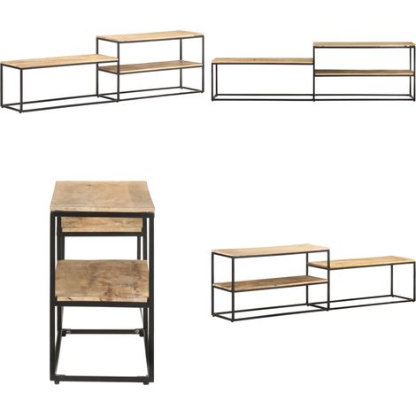 Mobile Porta TV 180x30x50cm in Legno di Mango Grezzo - TV stand in legno - Mobile per audio