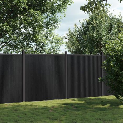 Zaunelement Grau 353x186 cm WPC vidaXL